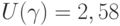 U(\gamma)=2,58