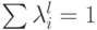 \sum {\lambda _i^l  =
1}