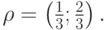 \rho=\left(\frac{1}{3};\frac{2}{3}\right).