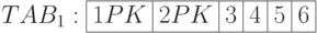 TAB_1: \begin{array}{|c|c|c|c|c|c|} \hline 1 PK & 2 PK & 3 & 4 & 5 & 6 \\ \hline \end{array}