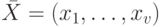 \bar{X} = (x_{1}, \dots ,x_{v}) 