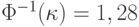 \Phi^{-1}(\kappa) = 1,28