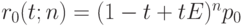 r_0(t; n) = (1 - t + tE)^np_0 