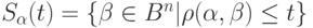 S_{\alpha}(t)=\{\beta \in B^n|\rho (\alpha, \beta) \le t\}