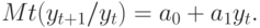 Mt(y_{t+1}/y_{t}) = a_{0} + a_{1}y_{t}.