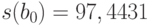 s(b_{0}) = 97,4431