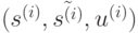 (s^{(i)}, \tilde {s^{(i)}}, u^{(i)})