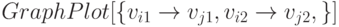 GraphPlot[\{v_{i1} \to v_{j1}, v_{i2} \to v_{j2}, \dota \}]