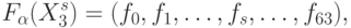 F_{\alpha}(X^{s}_3) = (f_0, f_1, …, f_s, …, f _{63}),