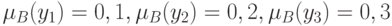 \mu_B(y_1)=0,1, \mu_B(y_2)=0,2, \mu_B(y_3)=0,3