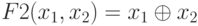 F2(x_1, x_2) = x_1 \oplus x_2