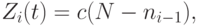 Z_{i}(t) = c (N - n_{i-1}),