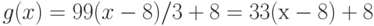 g(x) = 99(x-8)/3 + 8 = 33(х-8)+8