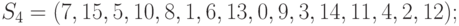 S_4 = (7, 15, 5, 10, 8, 1, 6, 13, 0, 9, 3, 14, 11, 4, 2, 12);