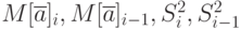 M [\overline{a}]_i, M[\overline{a}]_{i-1},S^{2}_i, S^{2}_{i-1}