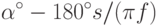 \alpha^{\circ}-180^{\circ}s/(\pi f)