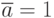 \overline{a}= 1