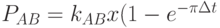  \black P_{AB} = k_{AB} x (1 - e^{- \pi \Delta t}