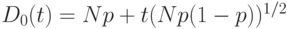 D_0(t) = Np + t(Np(1-p))^{1/2} 