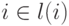 i \in l(i)