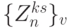 \{Z^{ks}_n\}_v