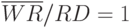 \overline{WR}/RD=1