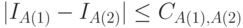 | I_{A(1)}  - I_{A(2)} | \le C_{A(1),A(2)}