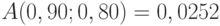 A(0,90; 0,80) = 0,0252