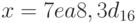 x = 7ea8,3d_{16}