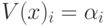 V(x)_i= \alpha_i
