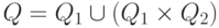 Q = Q_1 \cup ( Q_1 \times Q_2 )