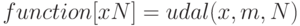 function [xN] = udal(x, m, N)