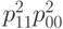 p_{11}^2 p_{00}^2